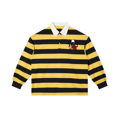 Men VSN Logo Stripe Polo Shirt