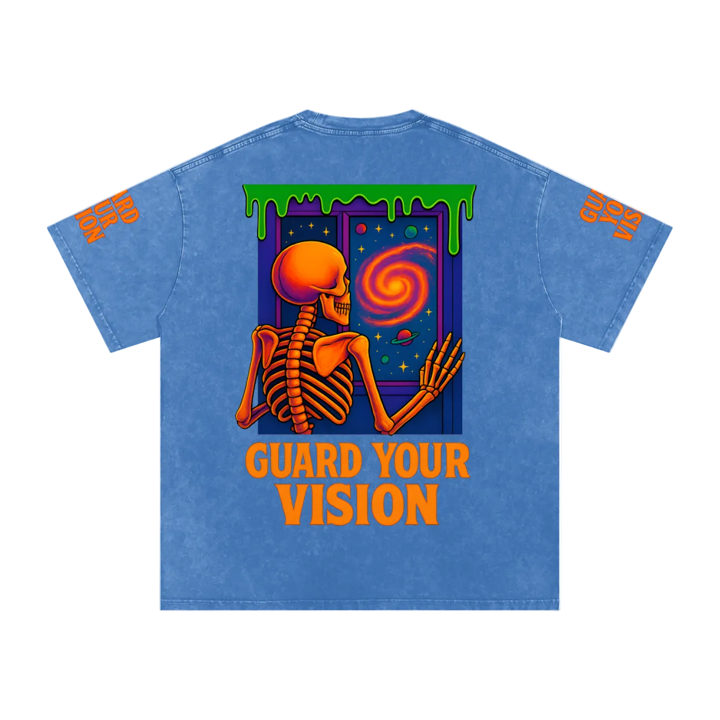 “Guard Your Vision” Snow Washed Oversized Cotton T-Shirt