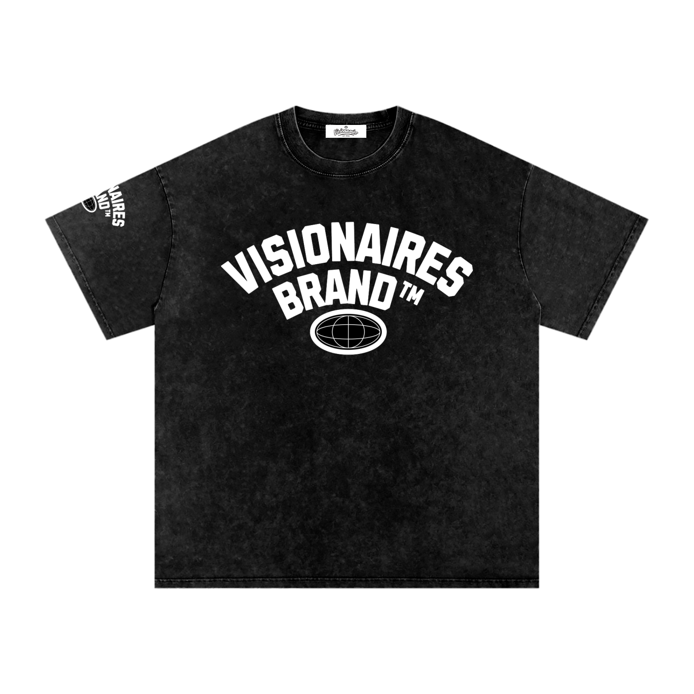 Visionaries Core Logo Snow Washed Oversized Cotton T-Shirt