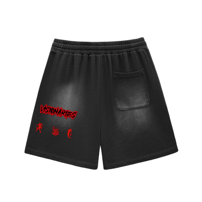 Sun Fade Raw Edge 🧟 V Shorts