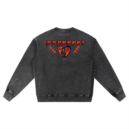 Unbroken Snow Wash Oversized Crewneck Sweatshirt