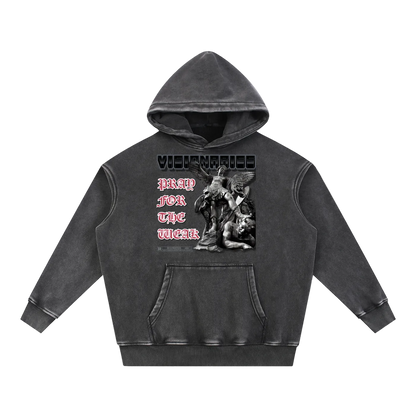 Snow Wash Fleece Oversize Pray For the Weak Hoodie