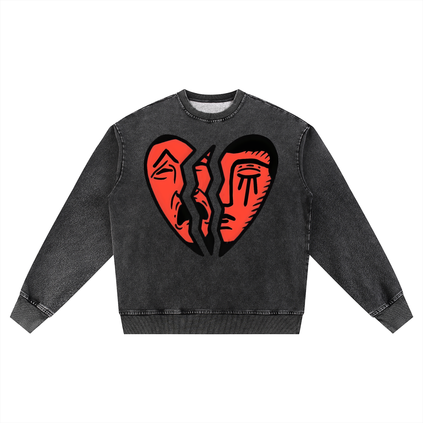Unbroken Snow Wash Oversized Crewneck Sweatshirt