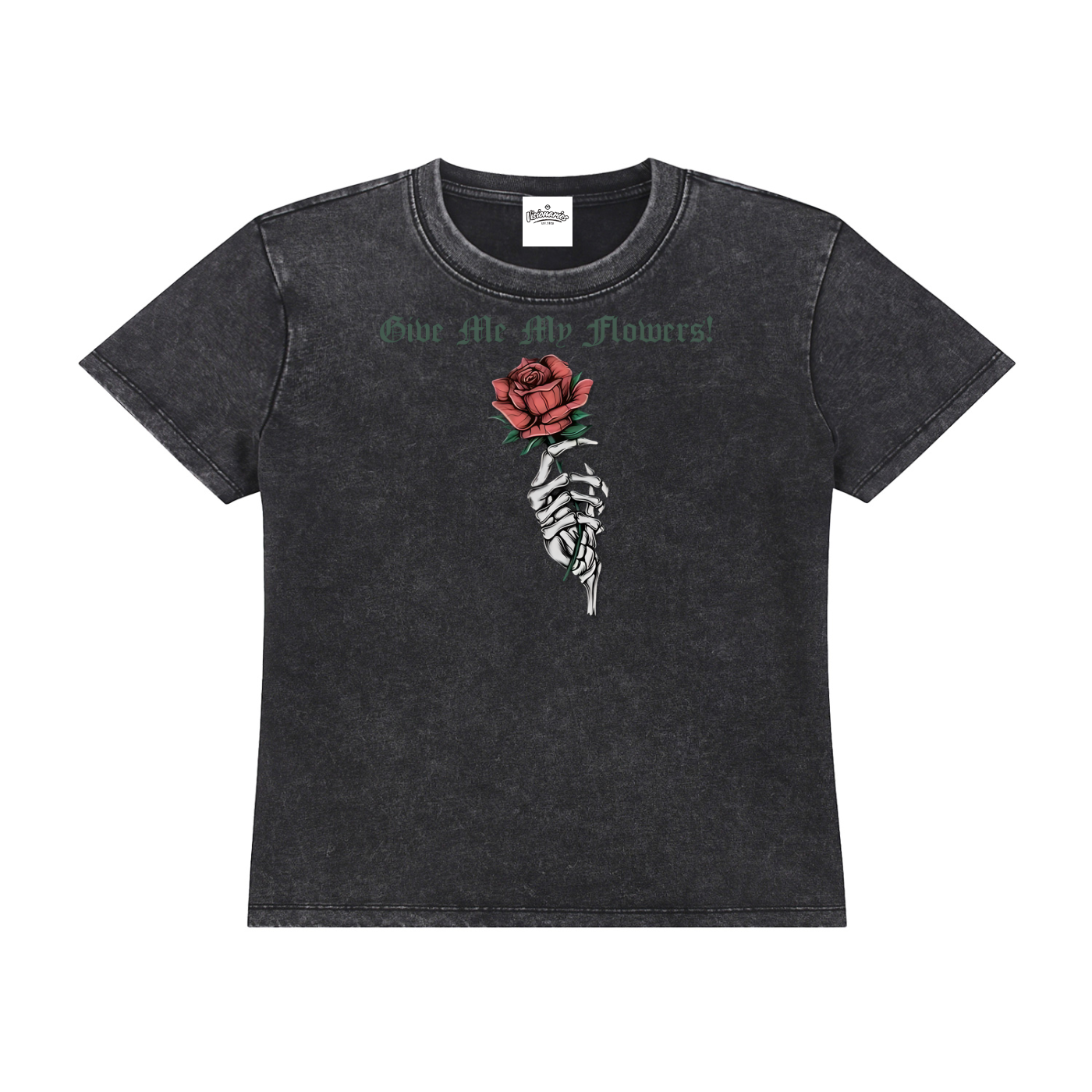 Women’s Give Me My Flowers 🌹 Vintage Wash Drop Shoulder T-shirt