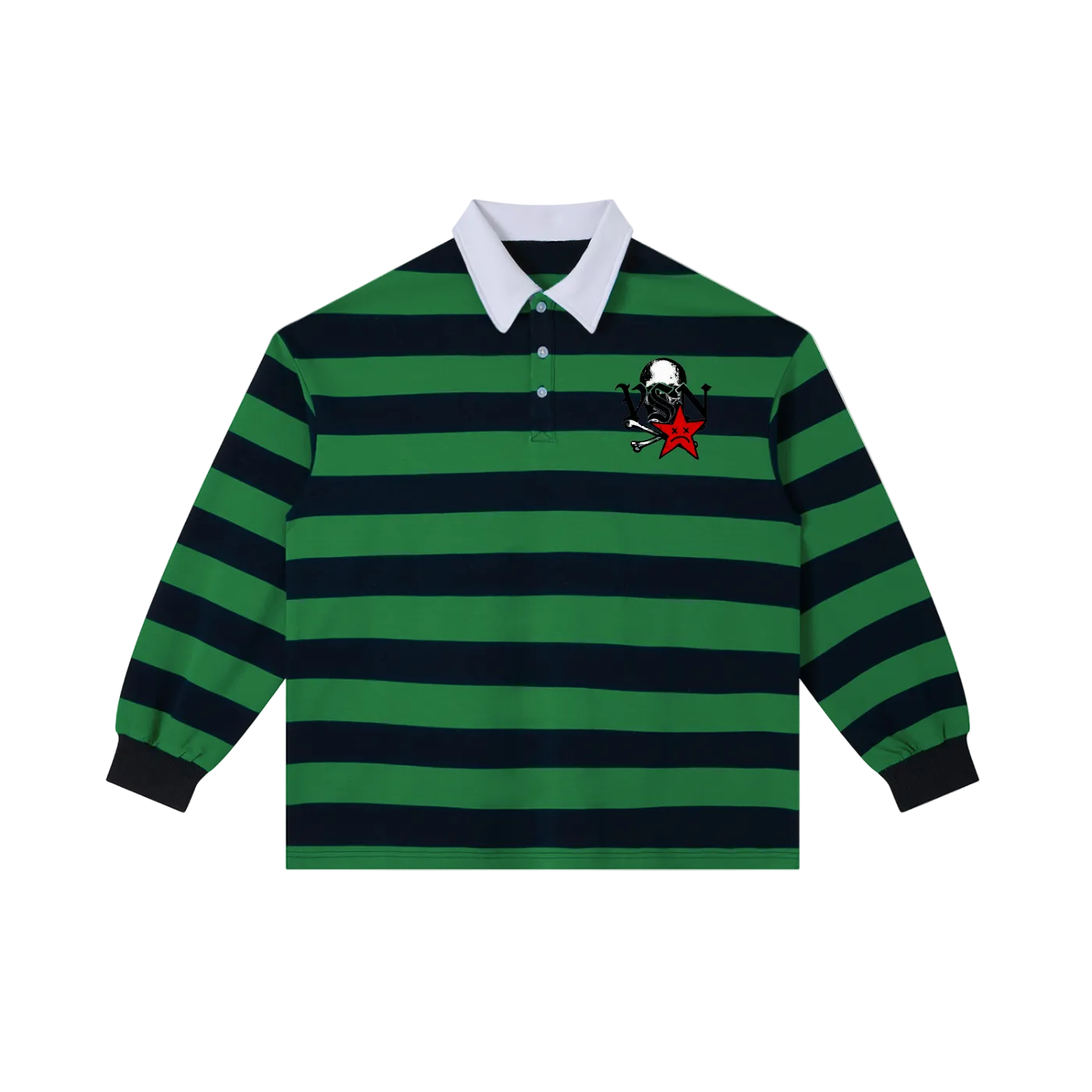 Men VSN Logo Stripe Polo Shirt