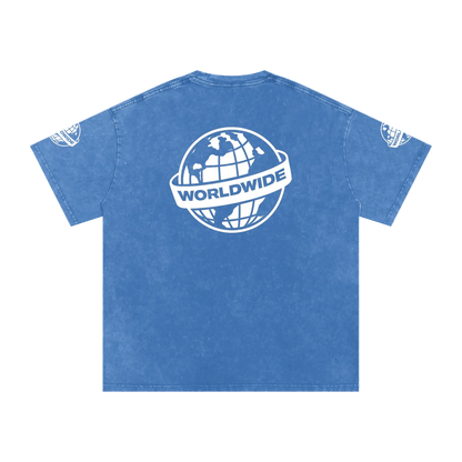 Visionaries World Wide Snow Washed Oversized Cotton T-Shirt