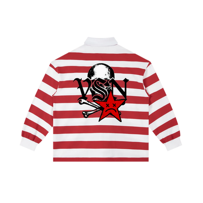 Men VSN Logo Stripe Polo Shirt