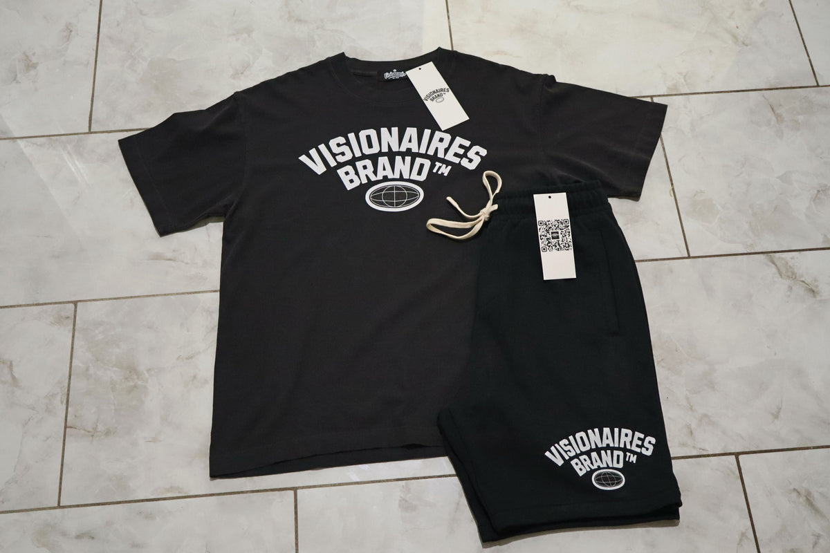 Visionaries Core Logo Snow Washed Oversized Cotton T-Shirt