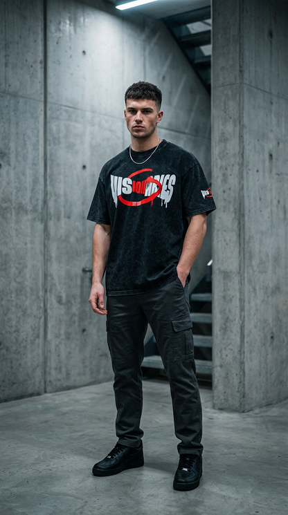 Visionaries Logo Snow Washed Oversized Cotton T-Shirt