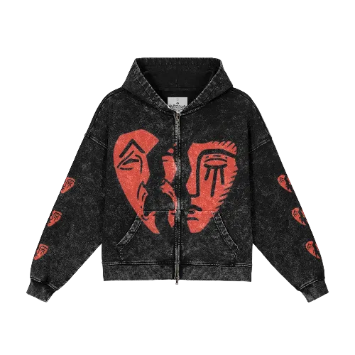 Unbroken 💔 Jumbo Print Zip Hoodie