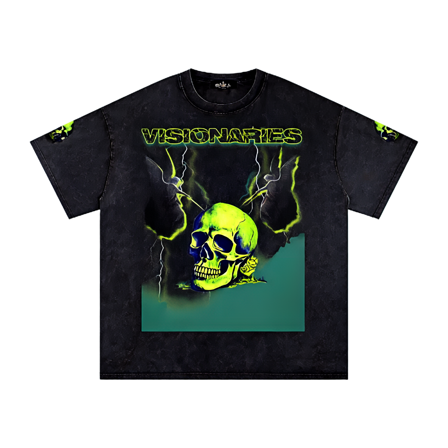 Slime 💚 Skull 💀 Snow Washed Oversized T-Shirt