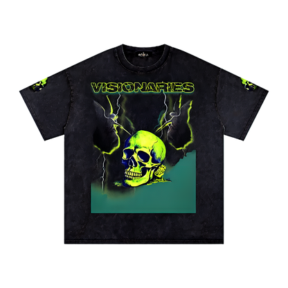 Slime 💚 Skull 💀 Snow Washed Oversized T-Shirt