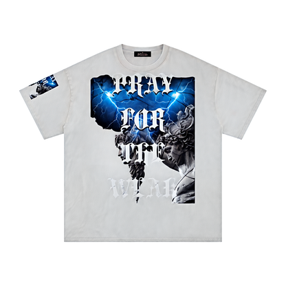 Pray For the Weak Snow Washed Oversized Cotton T-Shirt