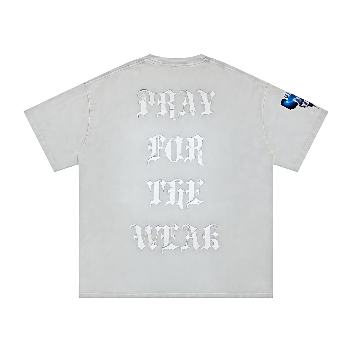 Pray For the Weak Snow Washed Oversized Cotton T-Shirt