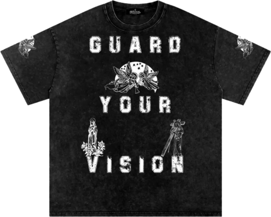 "Guard Your Vision" Snow Washed Oversized Cotton T-Shirt