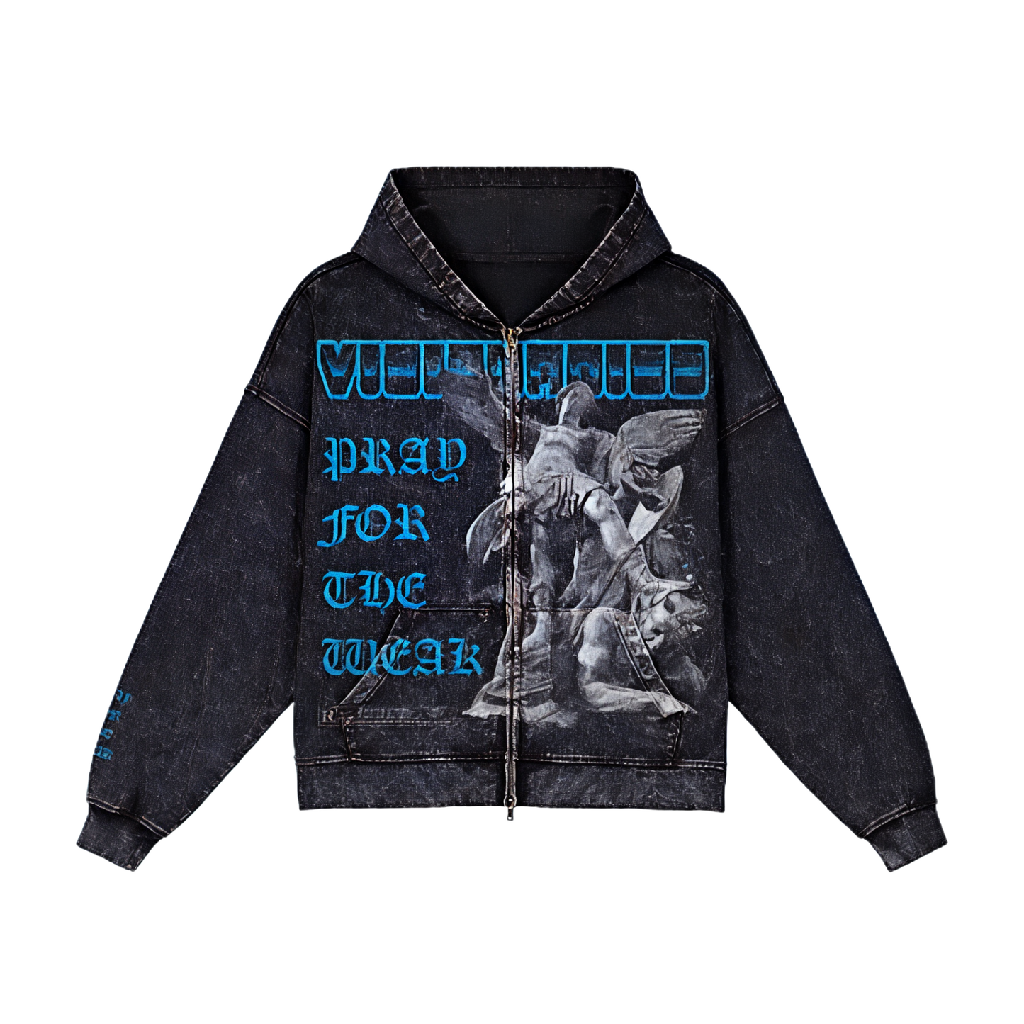 Pray For the Weak Jumbo Print Zip Hoodie