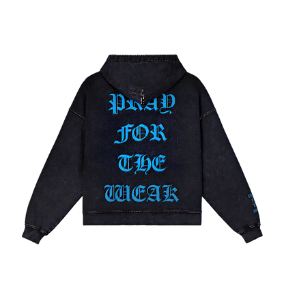 Pray For the Weak Jumbo Print Zip Hoodie
