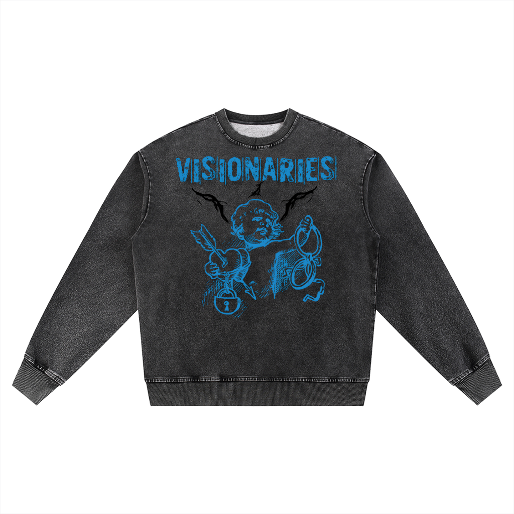 Angels 👼 Snow Wash Oversized Crewneck Sweatshirt