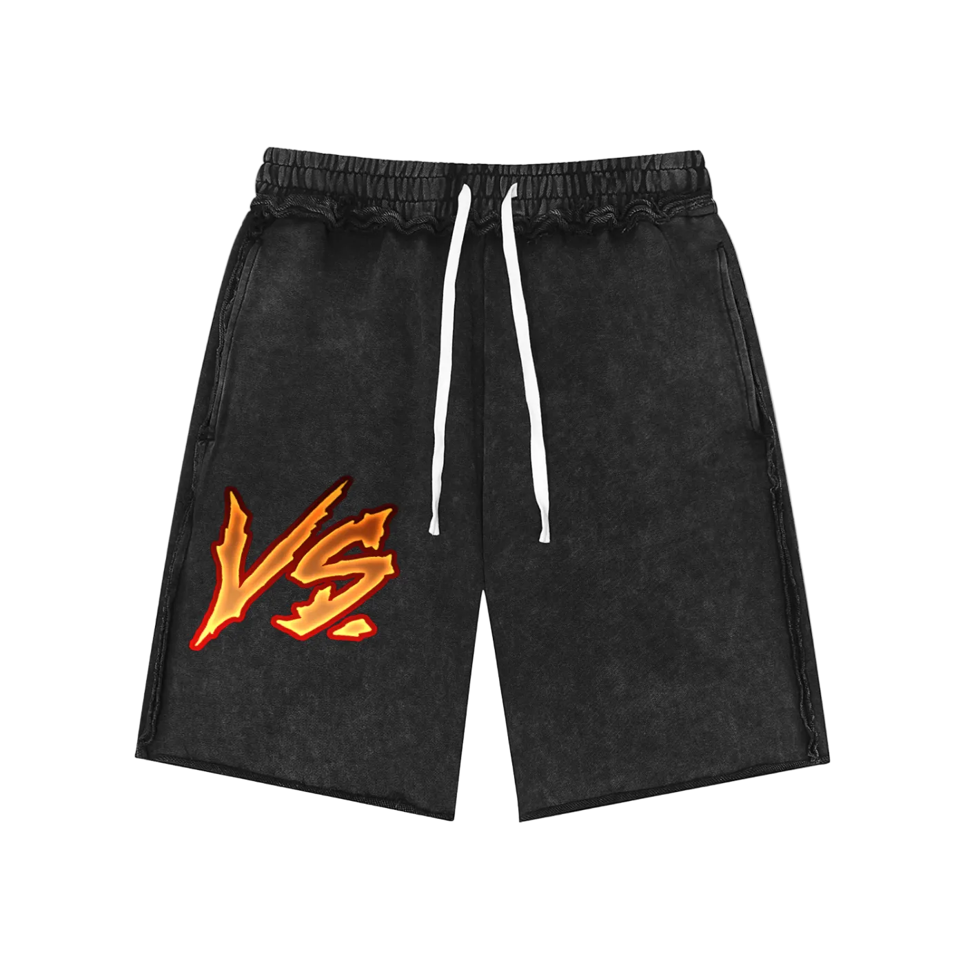 “Me vs Me” 🔥 Mineral Wash Raw Edge Shorts