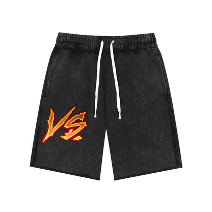 “Me vs Me” 🔥 Mineral Wash Raw Edge Shorts