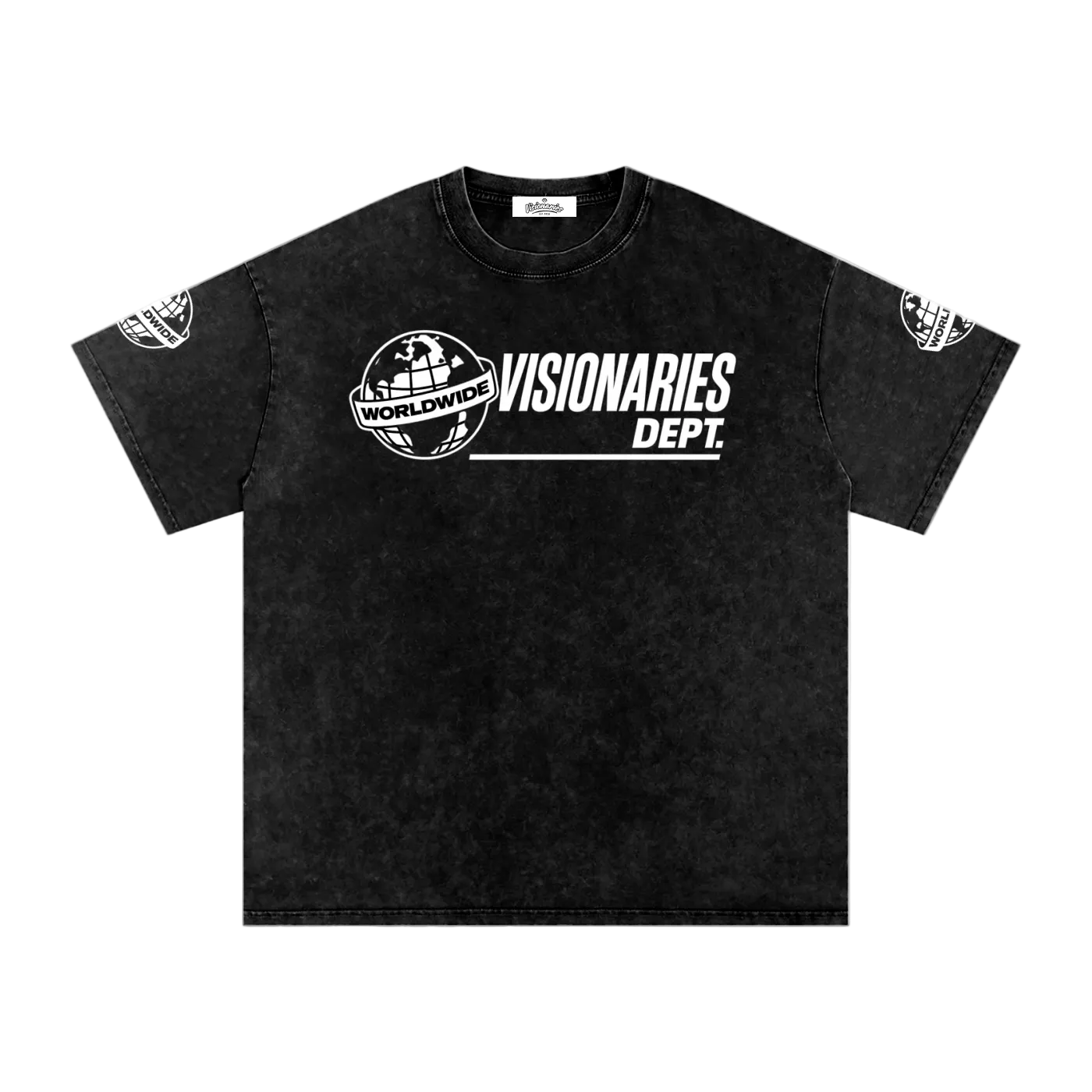 Visionaries World Wide Snow Washed Oversized Cotton T-Shirt