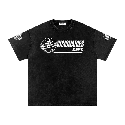 Visionaries World Wide Snow Washed Oversized Cotton T-Shirt