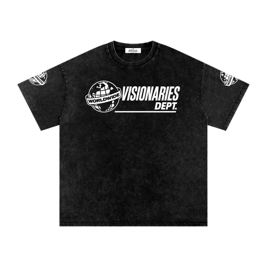 Visionaries World Wide Snow Washed Oversized Cotton T-Shirt