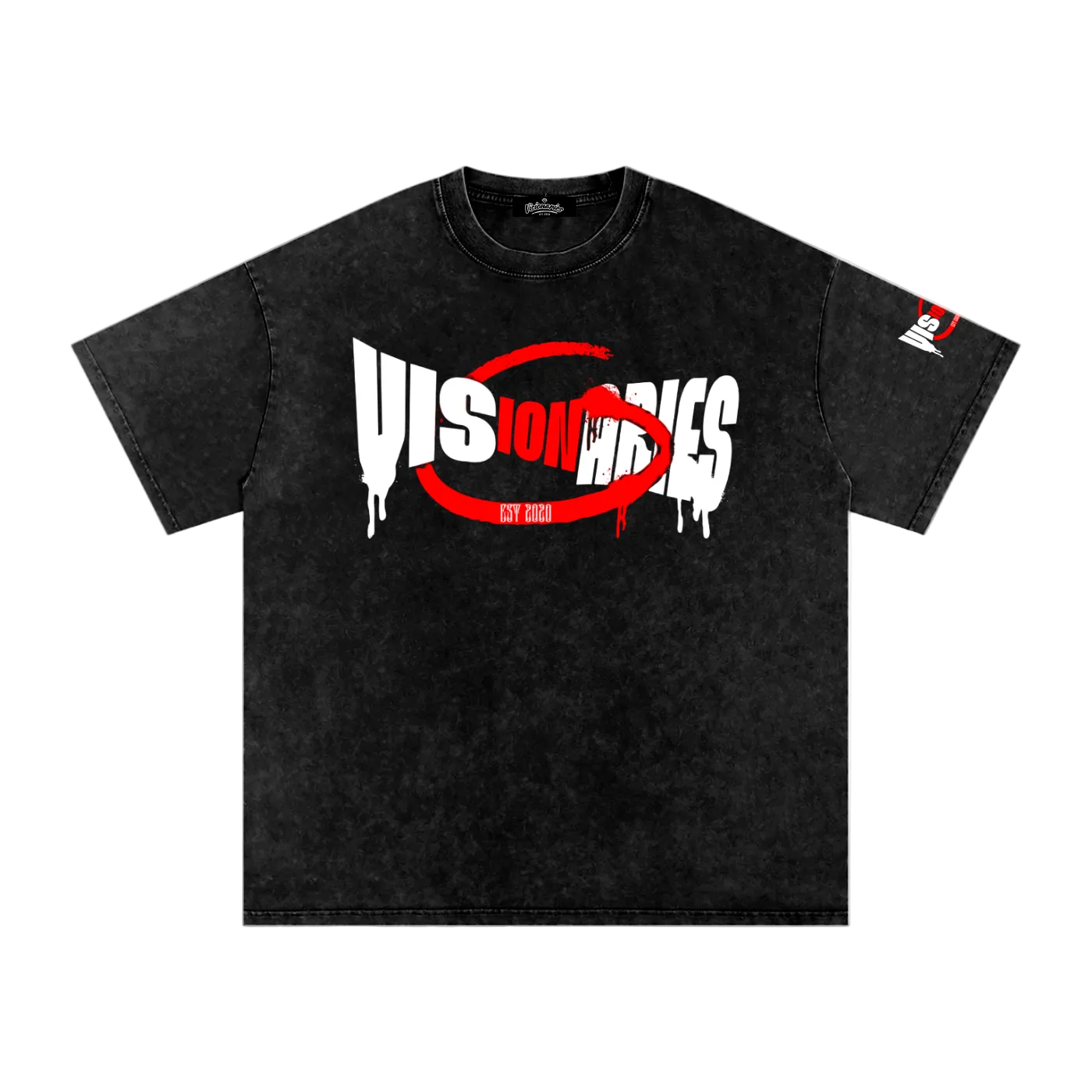 Visionaries Logo Snow Washed Oversized Cotton T-Shirt