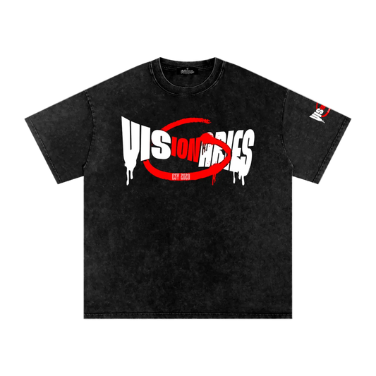 Visionaries Logo Snow Washed Oversized Cotton T-Shirt