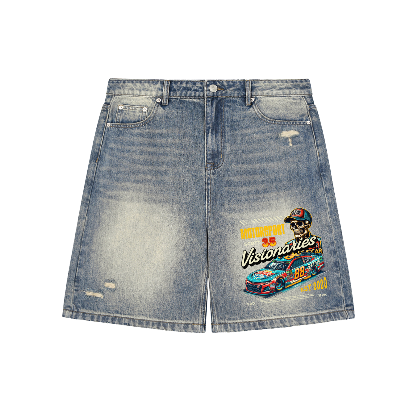 Speed Demon Racer Denim Shorts