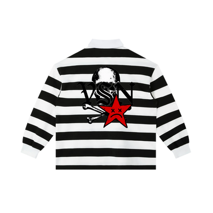 Men VSN Logo Stripe Polo Shirt