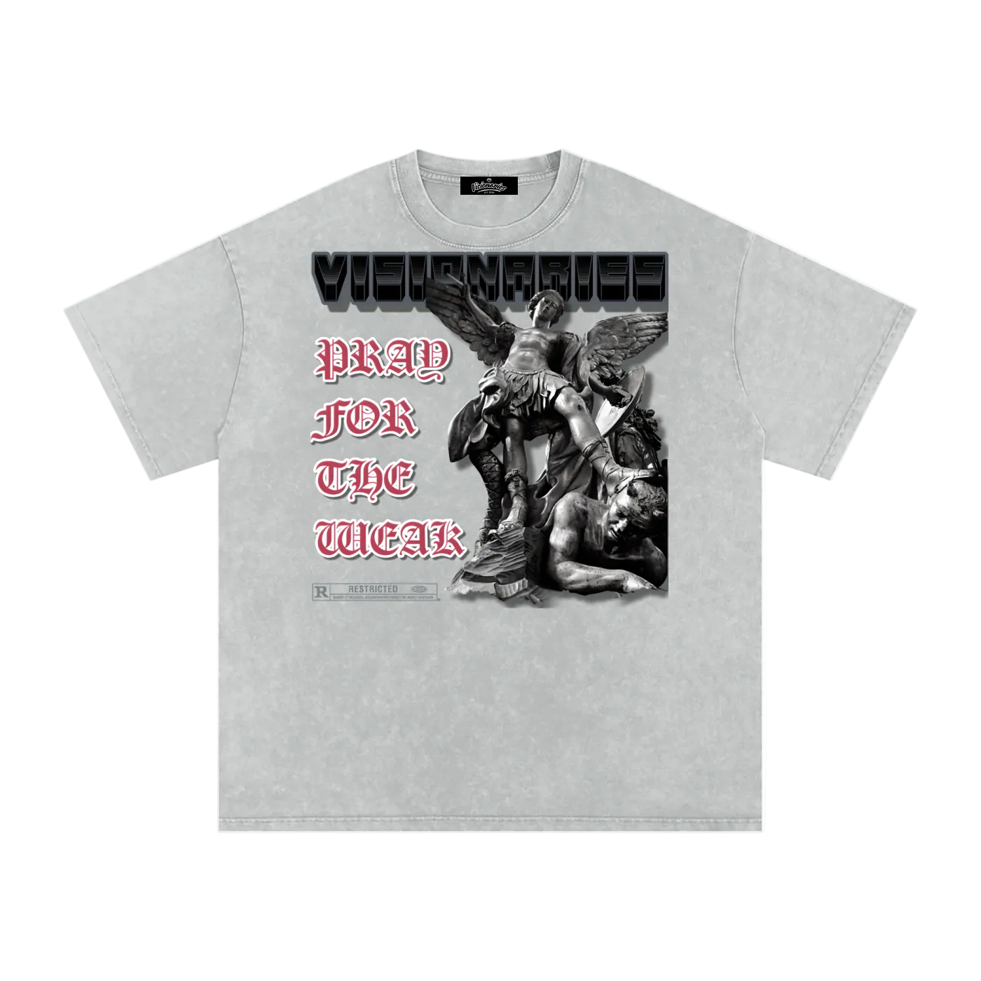 Pray For The Weak Snow Washed Oversized T-Shirt