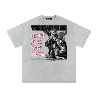 Pray For The Weak Snow Washed Oversized T-Shirt