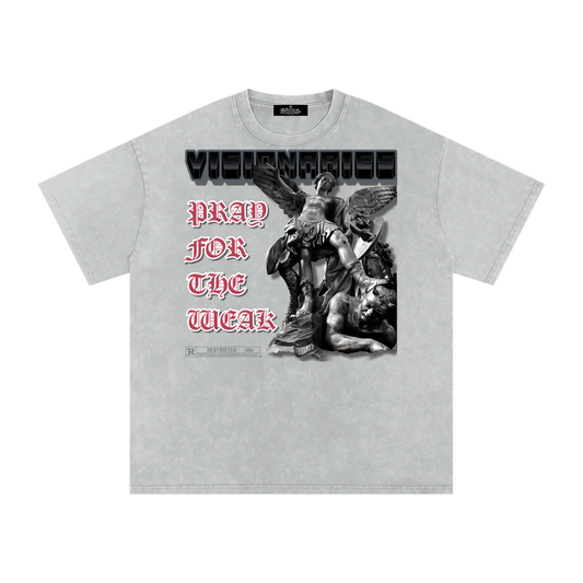 Pray For The Weak Snow Washed Oversized T-Shirt