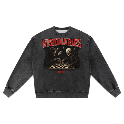 🚀  Out Of this World Snow Wash Oversized Crewneck Sweatshirt