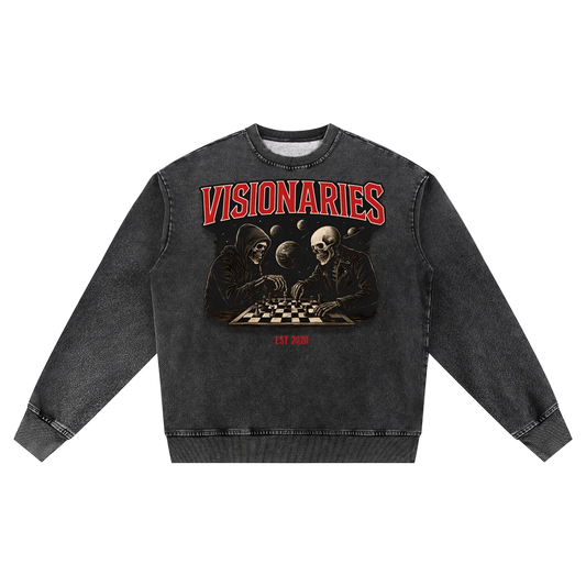 🚀  Out Of this World Snow Wash Oversized Crewneck Sweatshirt