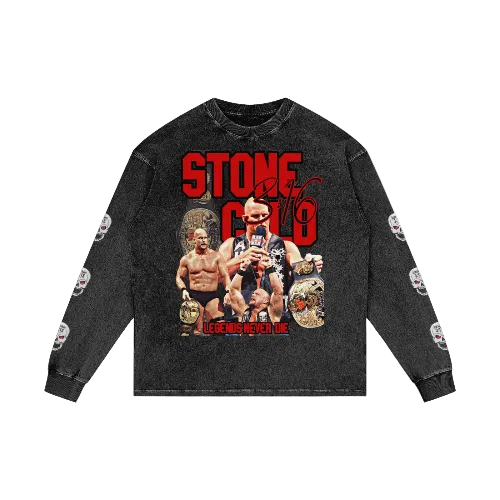 3:16 💀 Acid Wash Oversize Long Sleeve T-Shirt