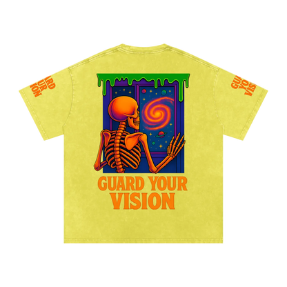 “Guard Your Vision” Snow Washed Oversized Cotton T-Shirt