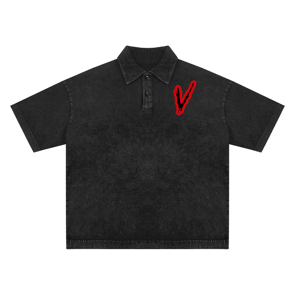 🧟 Snow-Washed Polo T-Shirt