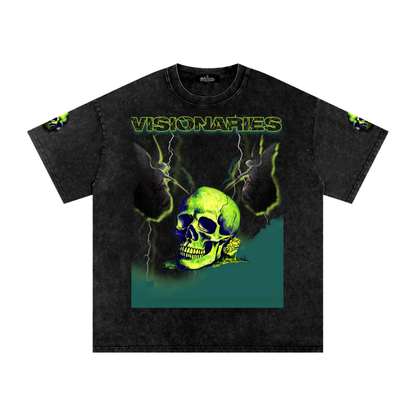 Snow Washed Oversized Slime Skull T-shirt