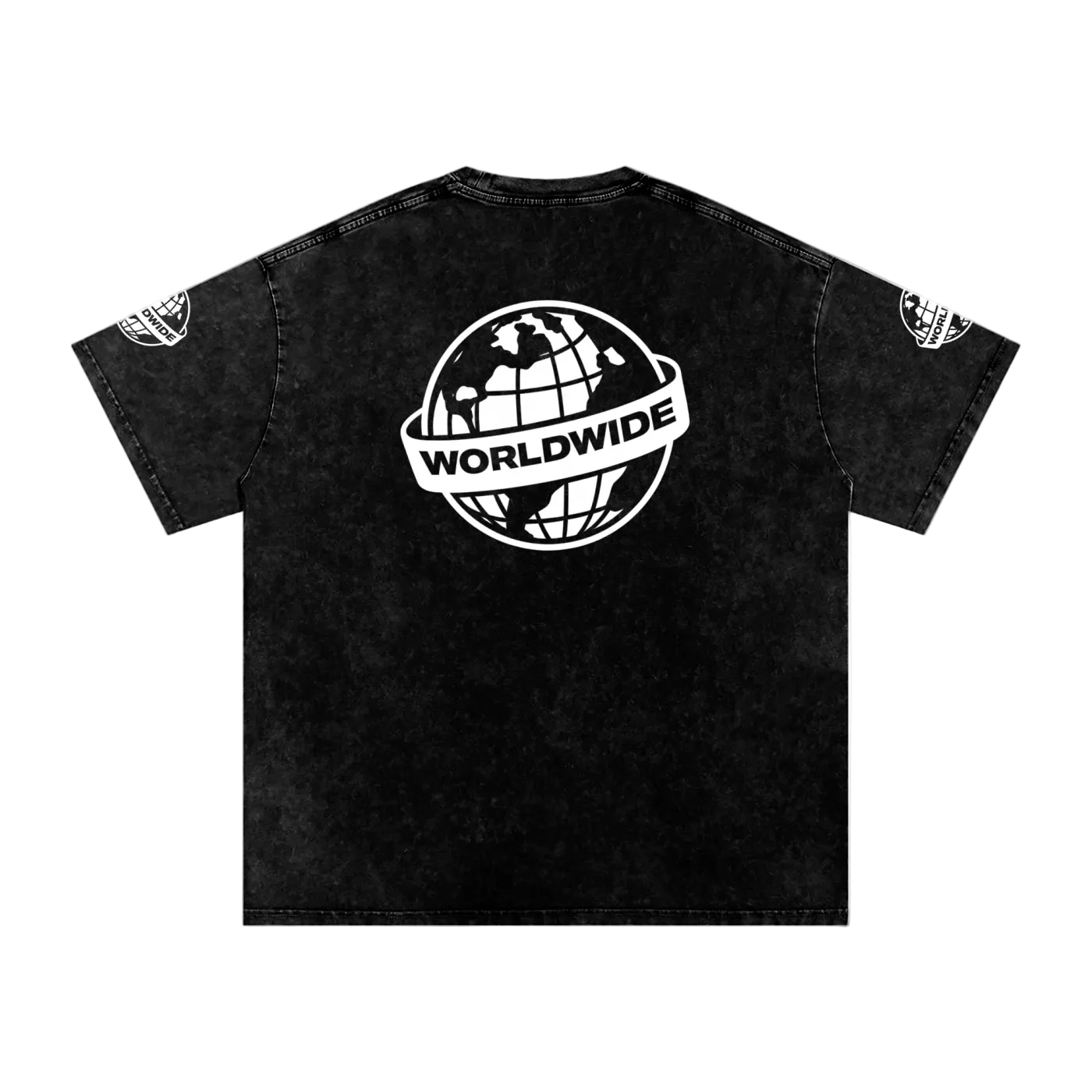 Visionaries World Wide Snow Washed Oversized Cotton T-Shirt