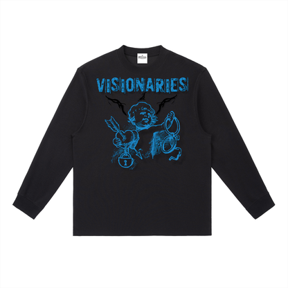 Angels 😇 Blue Crewneck Long-Sleeve T-Shirt