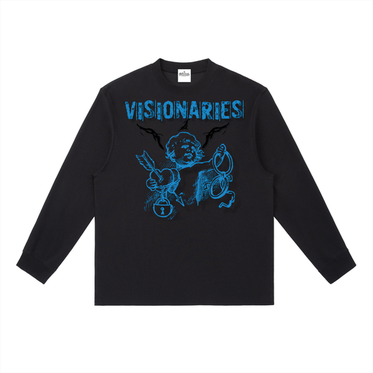 Angels 😇 Blue Crewneck Long-Sleeve T-Shirt
