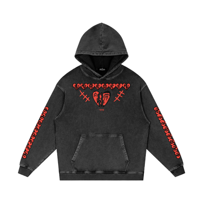 Unbroken Snow Washed Loose Cotton Hoodie