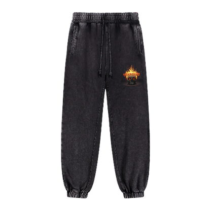 Snow Wash Heavyweight Flame 🔥  Skull 💀  Sweatpants