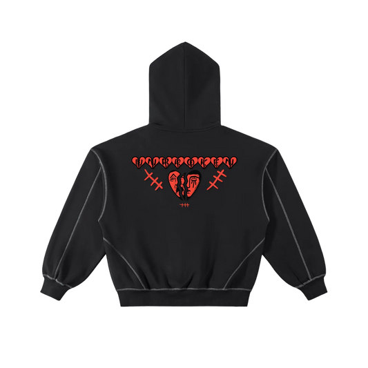 Unbroken 💔 Stitched Boxy Fleece Zip Hoodie