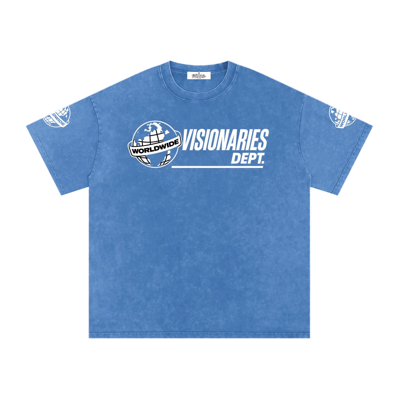 Visionaries World Wide Snow Washed Oversized Cotton T-Shirt
