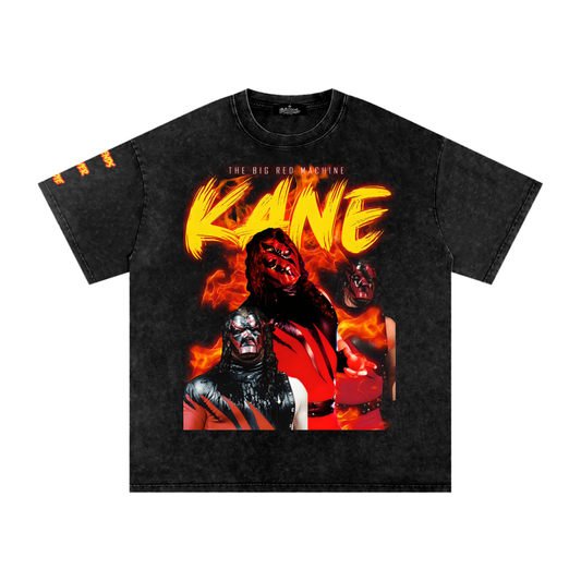 🔥Big Red Machine  Snow Washed Oversized Cotton T-Shirt