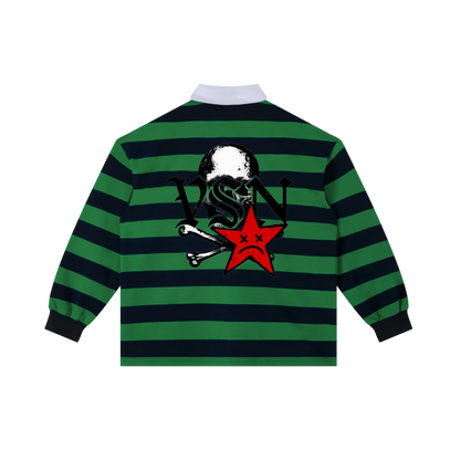 Men VSN Logo Stripe Polo Shirt