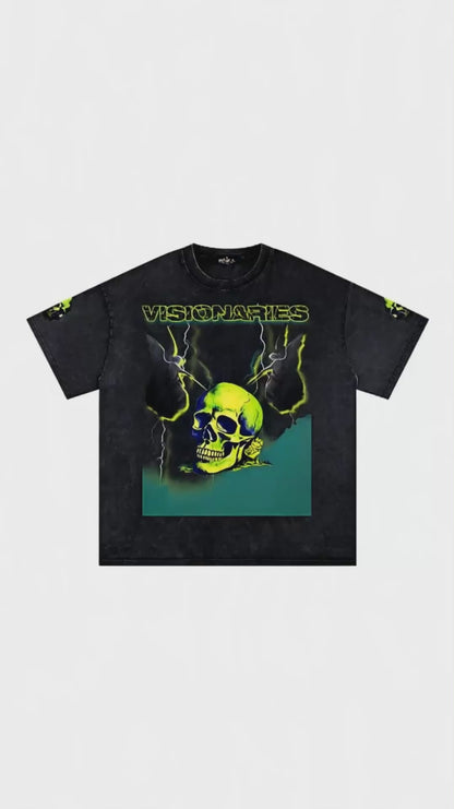 Slime 💚 Skull 💀 Snow Washed Oversized T-Shirt